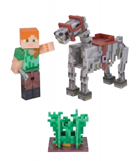 Minecraft - figúrka Alex with Skeleton Horse 8 cm