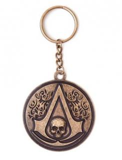 Assassin's Creed Black Flag - kovová kľúčenka Round Crest Logo